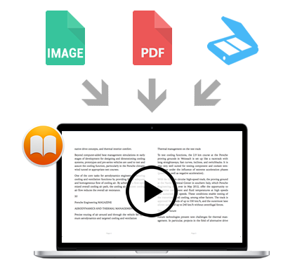 Conversion des images ou des fichiers PDF en livres électroniques